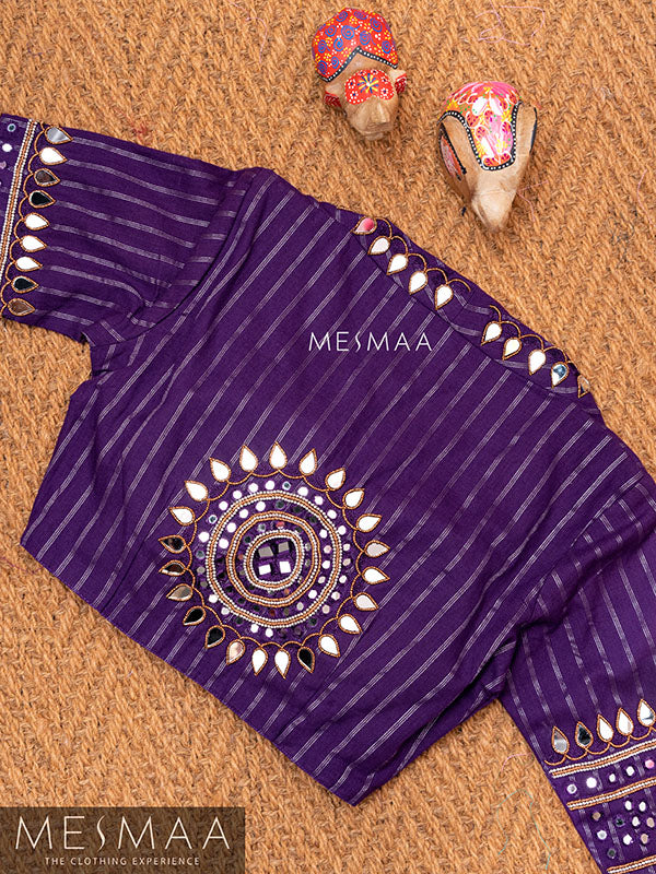 Violet mirror worked blouse