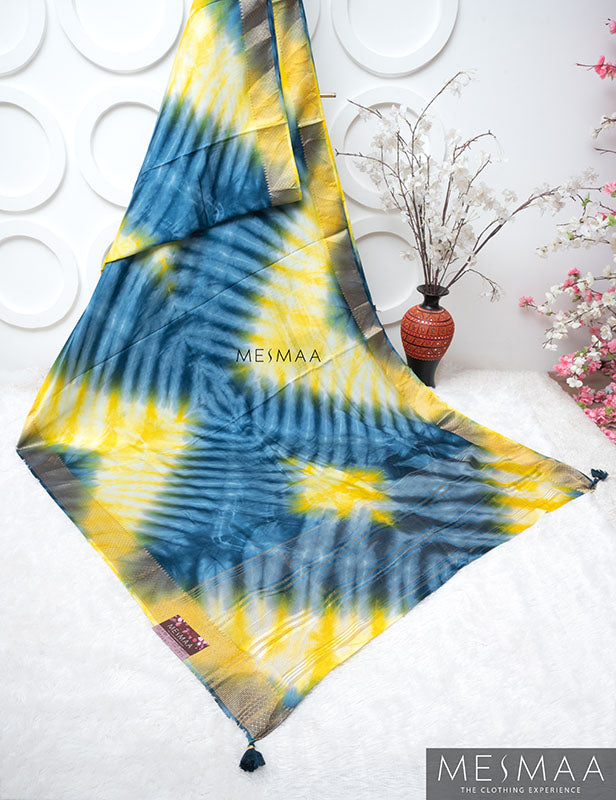 Tie and Dye dola silk saree