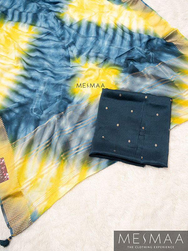 Tie and Dye dola silk saree