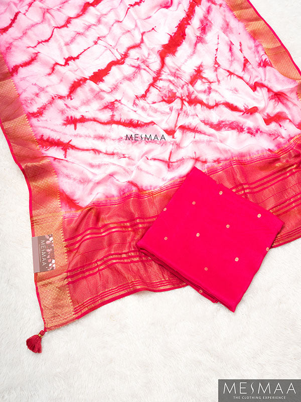 Tie and Dye dola silk saree