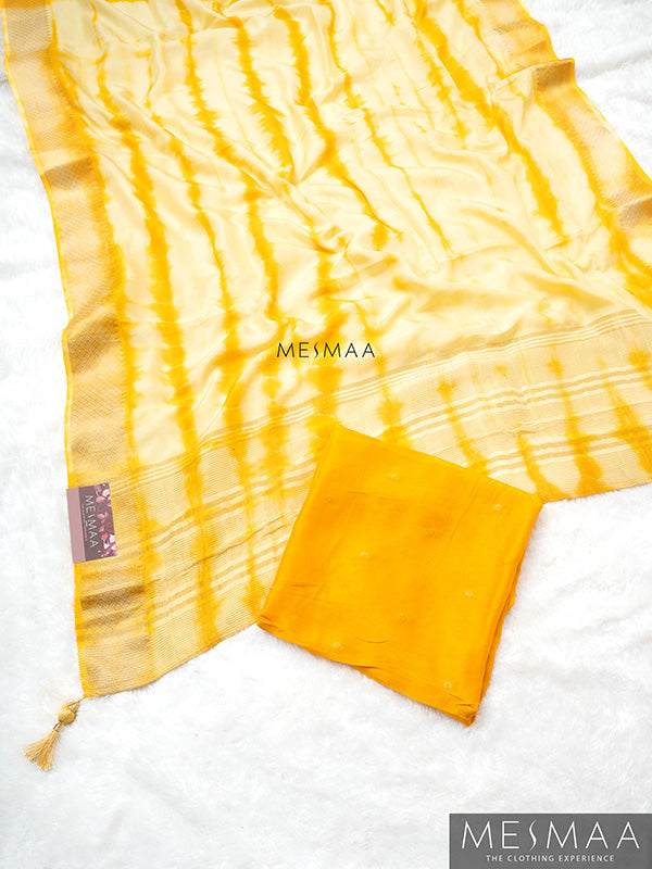 Tie and Dye dola silk saree