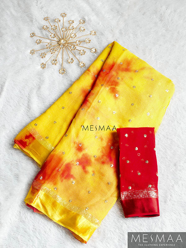 Tie-Dye Georgette Saree