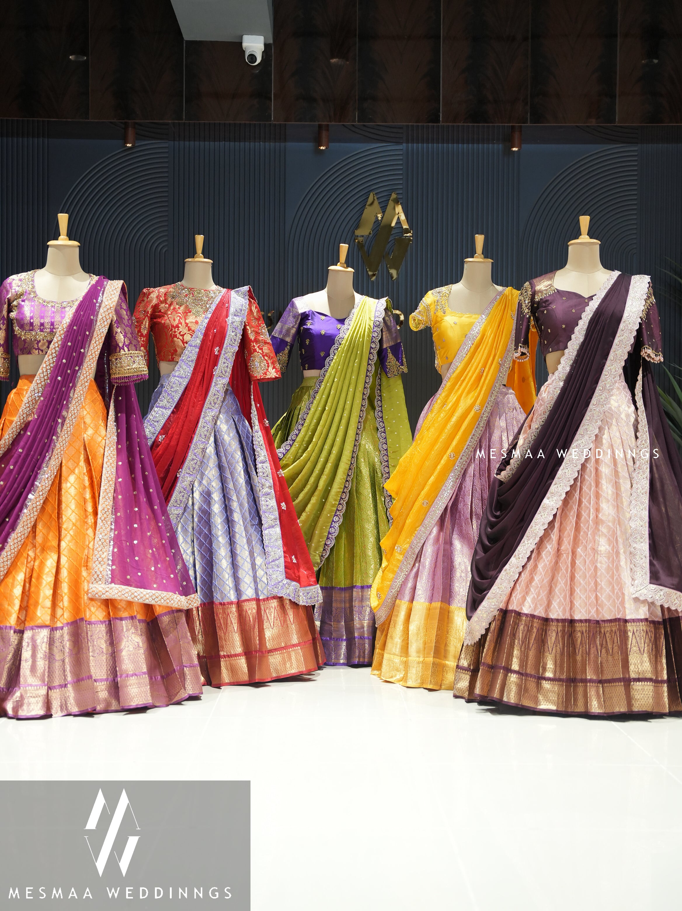 PEACHISH PINK COFFEE BROWN PATTU HALF SAREE.