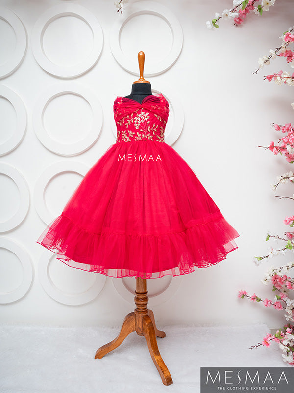 Fuschia pink kids gown