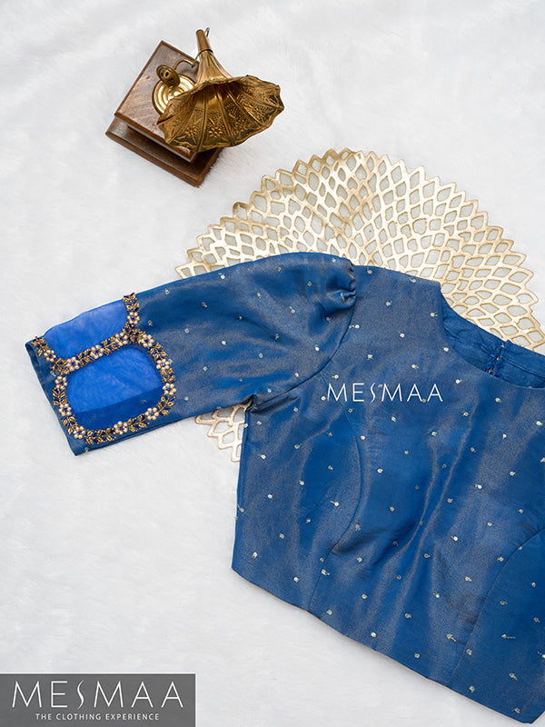 Royal blue tissue blouse