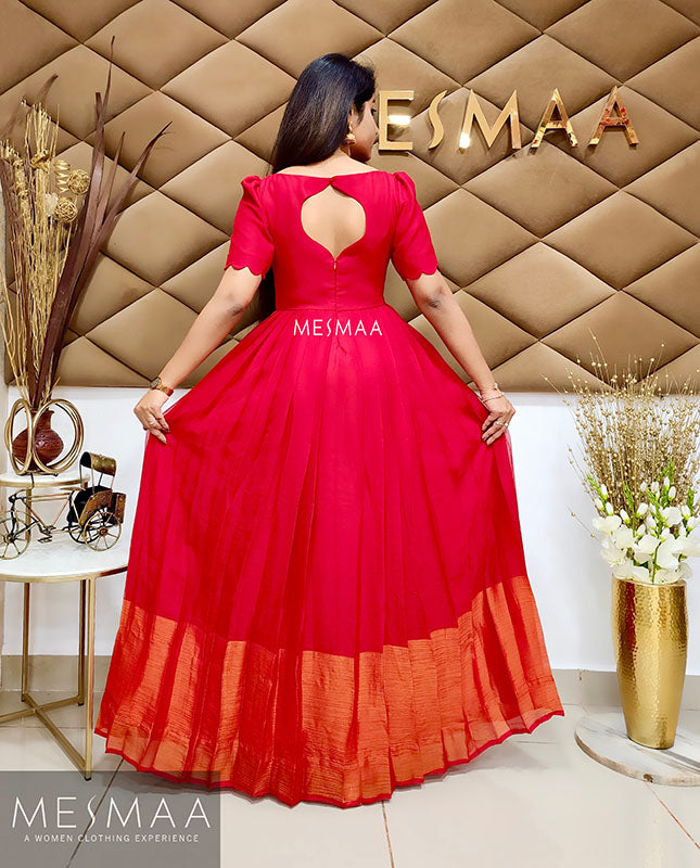 Red zari dress