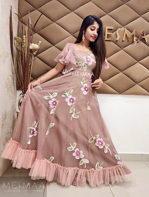 Dusty pink floral gown