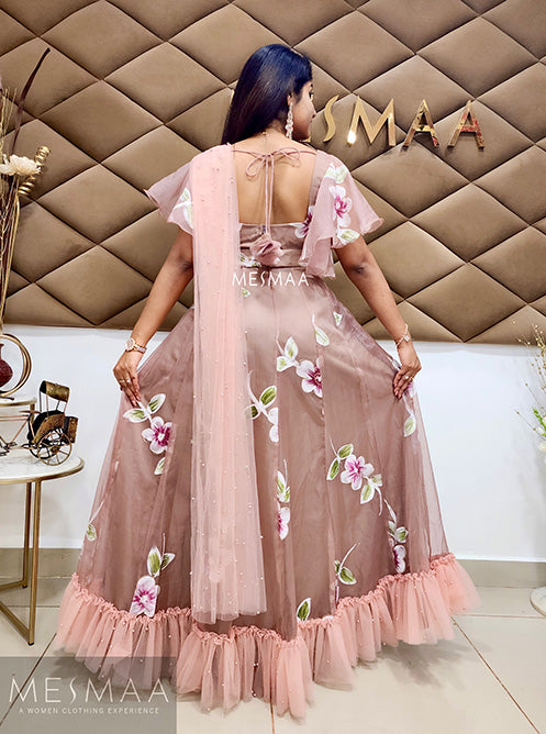 Dusty pink floral gown