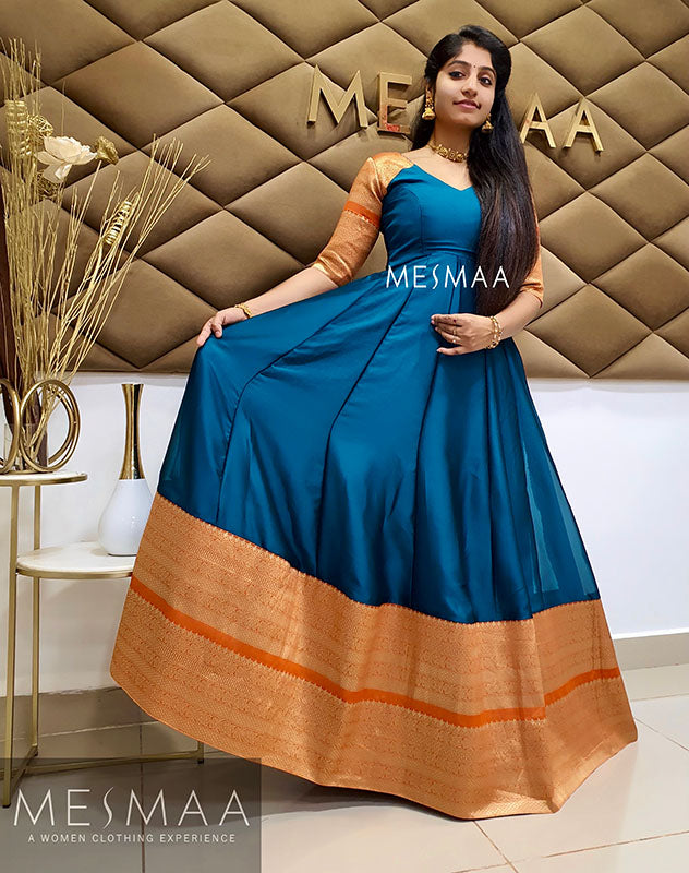 Copper sulphate blue orange gown