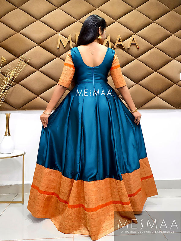 Copper sulphate blue orange gown