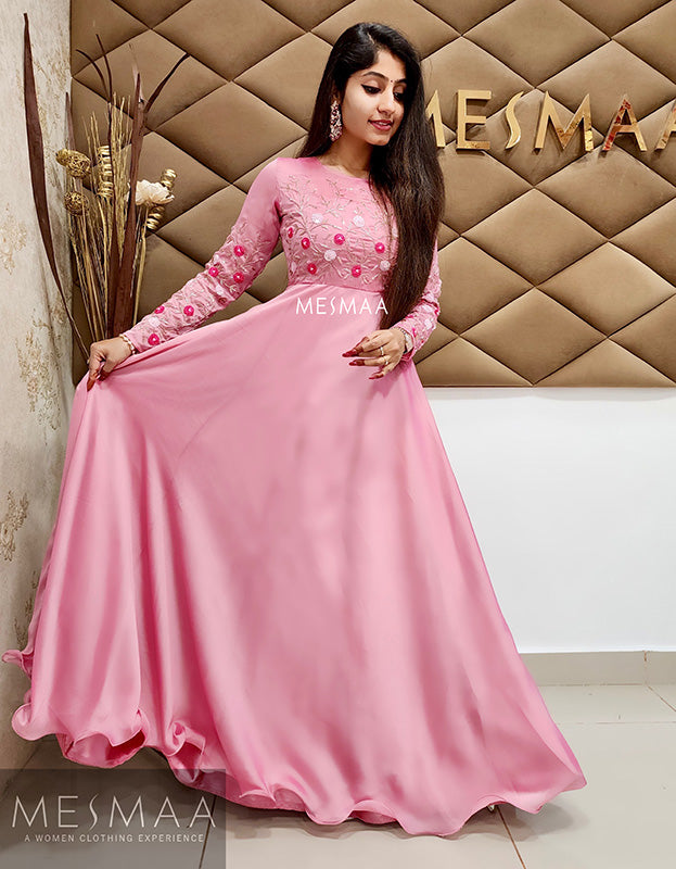 Pink handworked gown