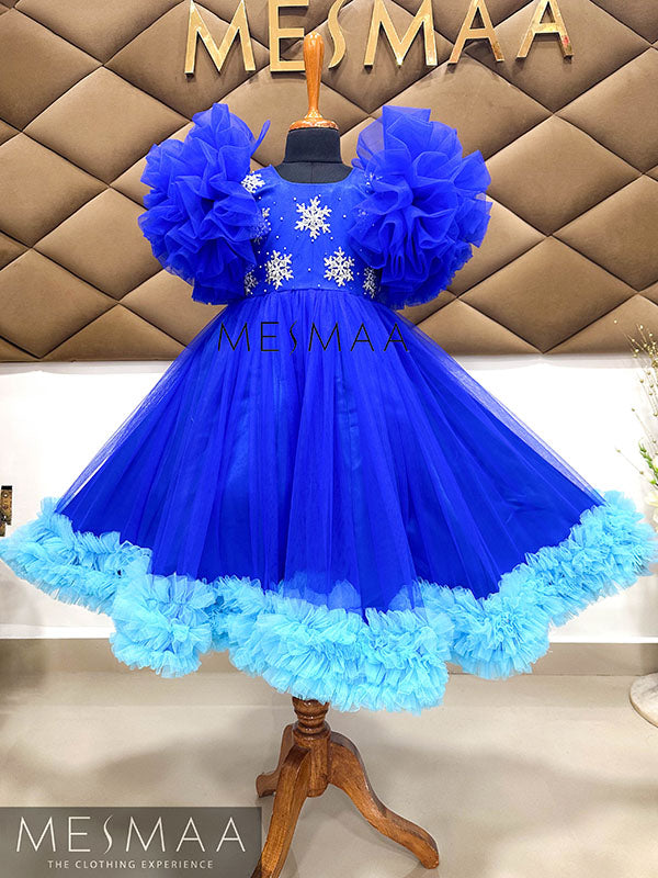 Ocean & snowflakes kids gown