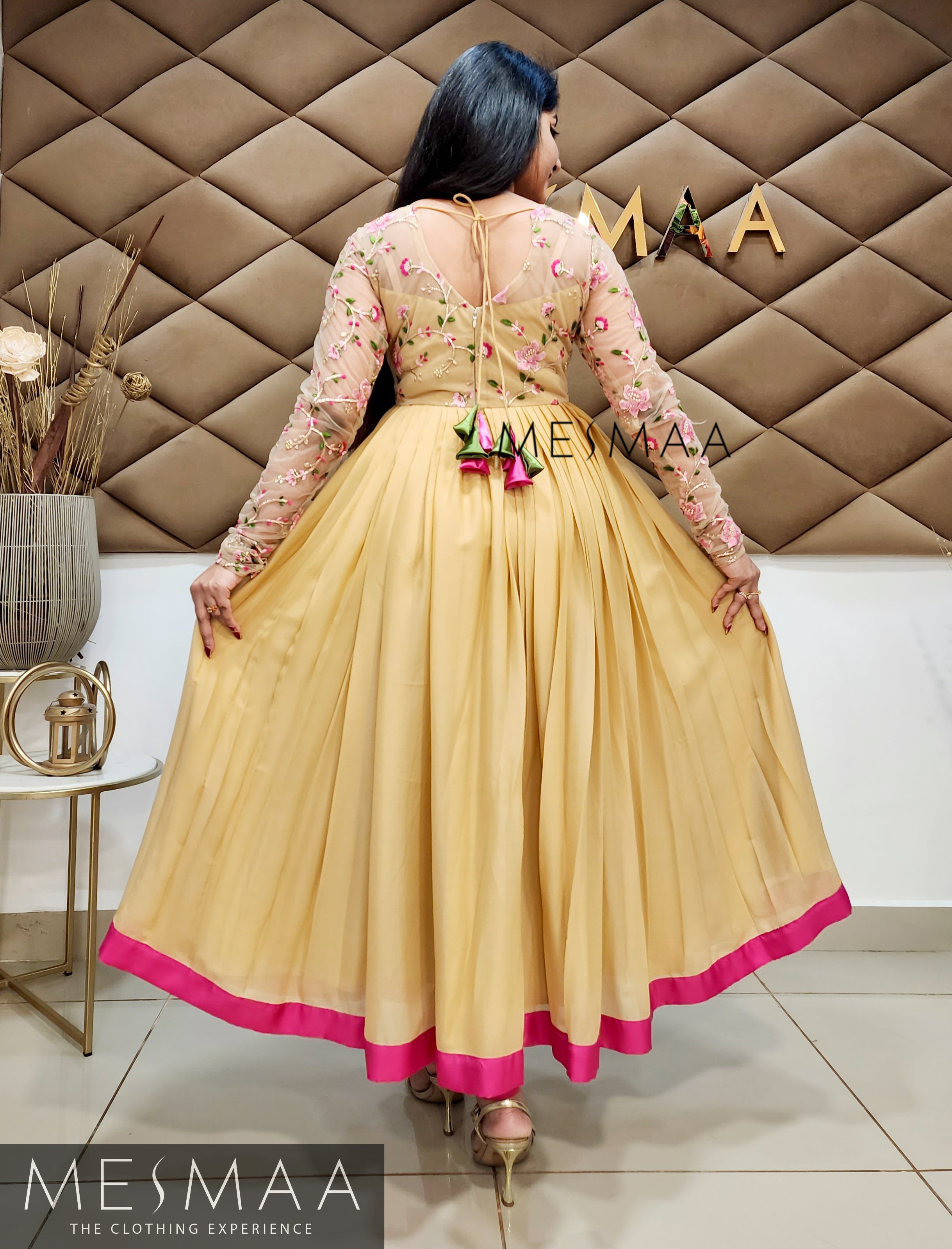 Biscuit rani pink anarkali.