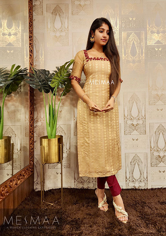 Beige hand worked Kurti