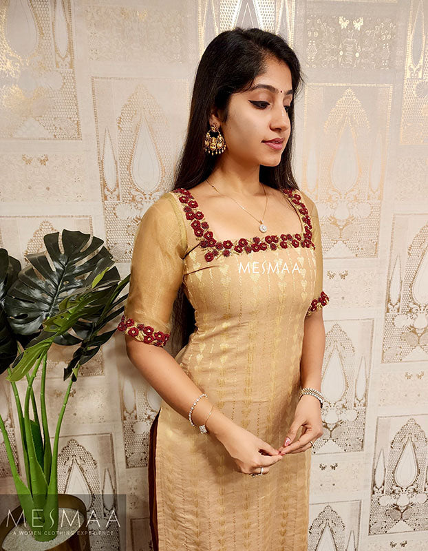 Beige hand worked Kurti