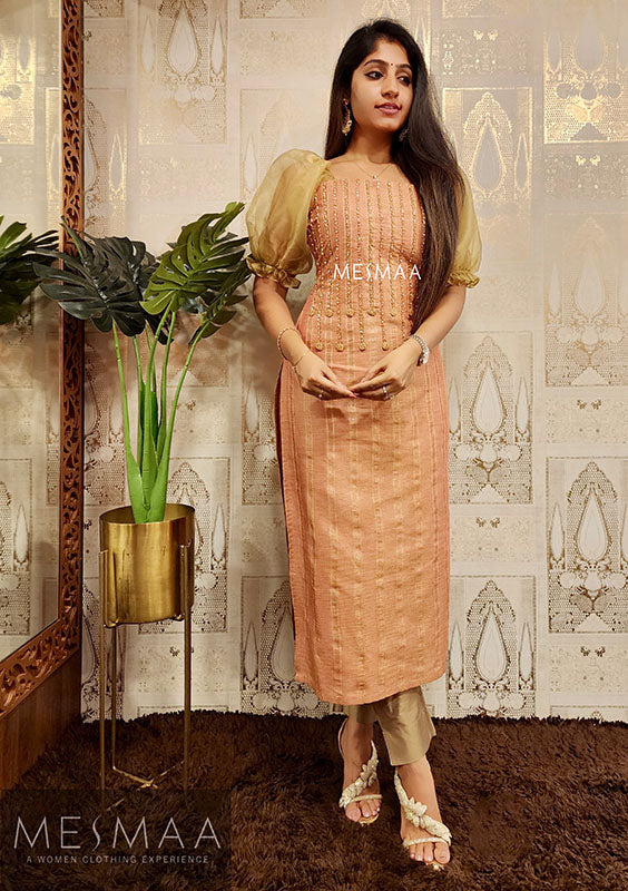 Dusty rose hand worked Kurti
