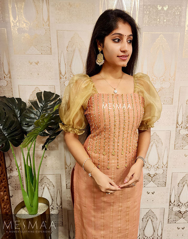 Dusty rose hand worked Kurti