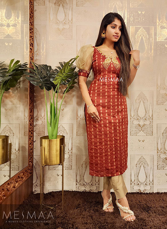 Maroon hand worked Kurti