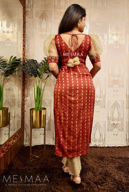 Maroon hand worked Kurti