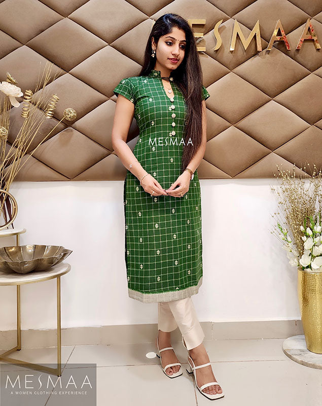 Green checked Kurti