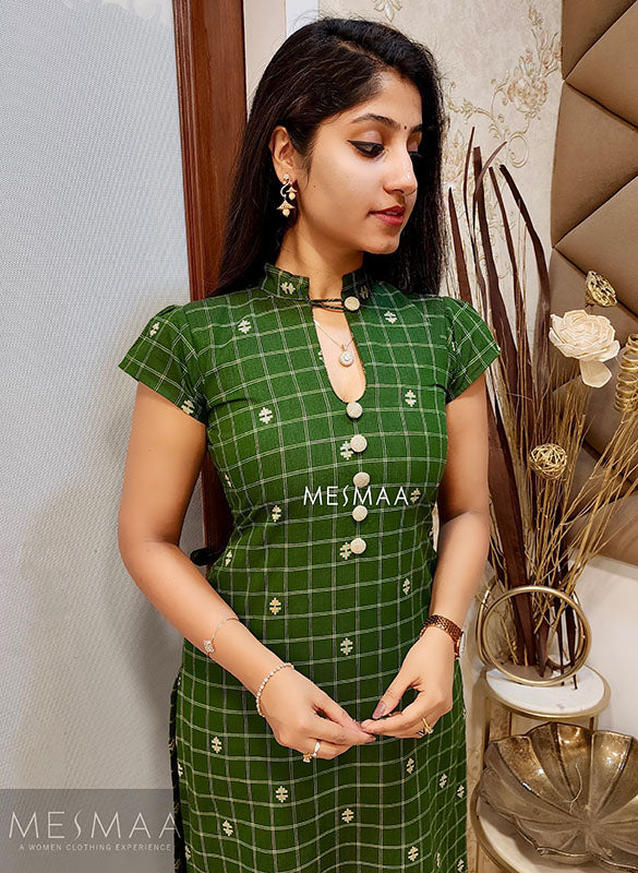 Green checked Kurti