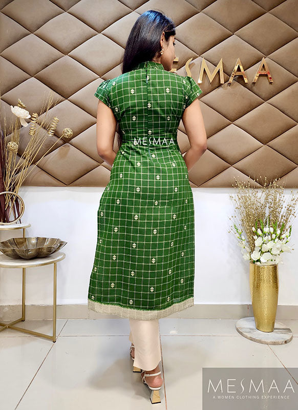 Green checked Kurti