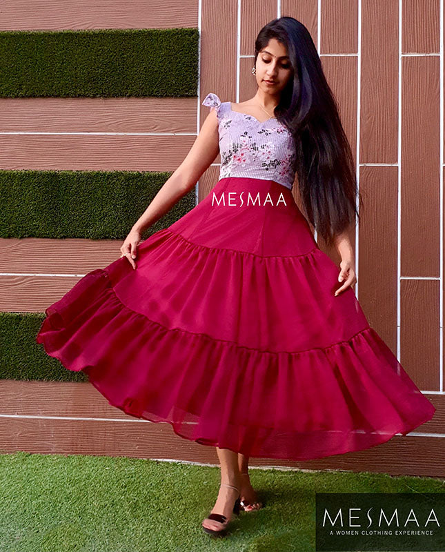 Dusty rose maroon dress