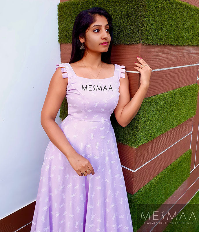 Lavender white dress