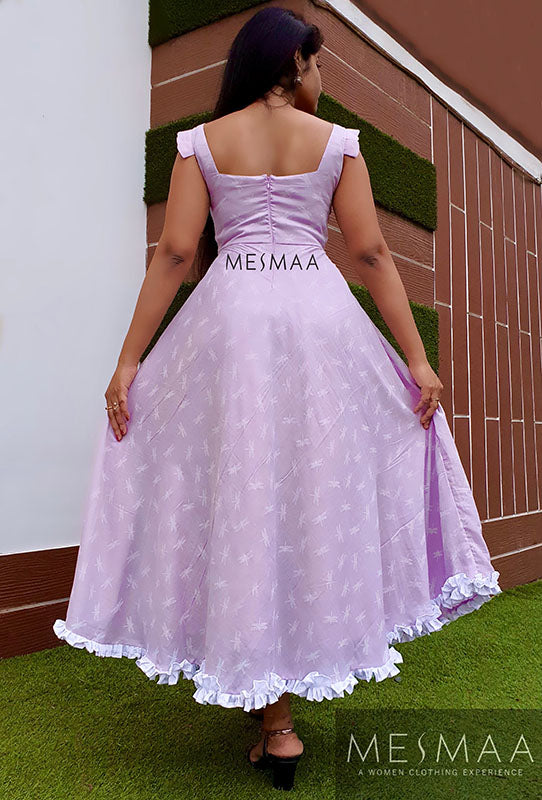 Lavender white dress