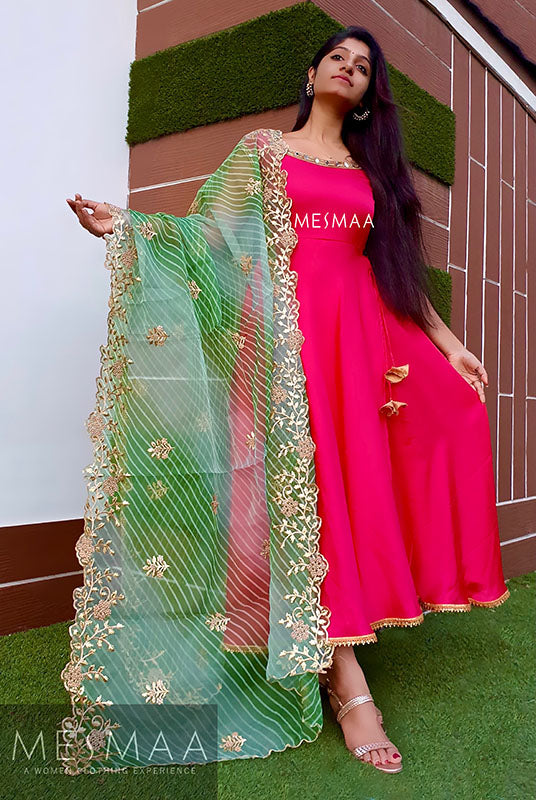 Ruby red overlap dress