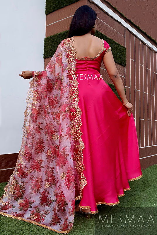 Ruby red overlap dress