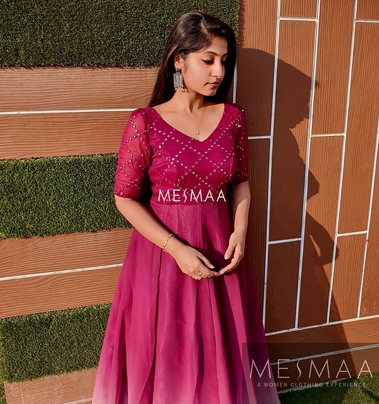 Vine peach ombré gown