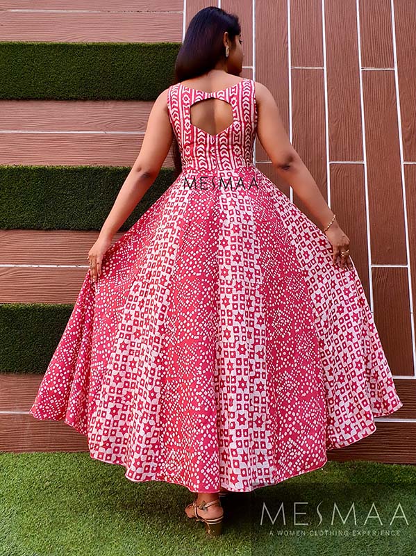 Flamingo pink batiq dress