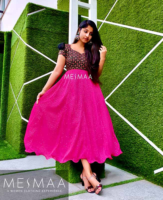 Black pink anarkali.