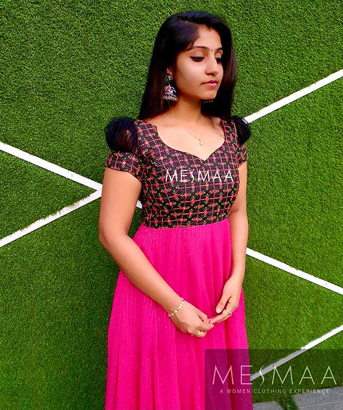 Black pink anarkali.