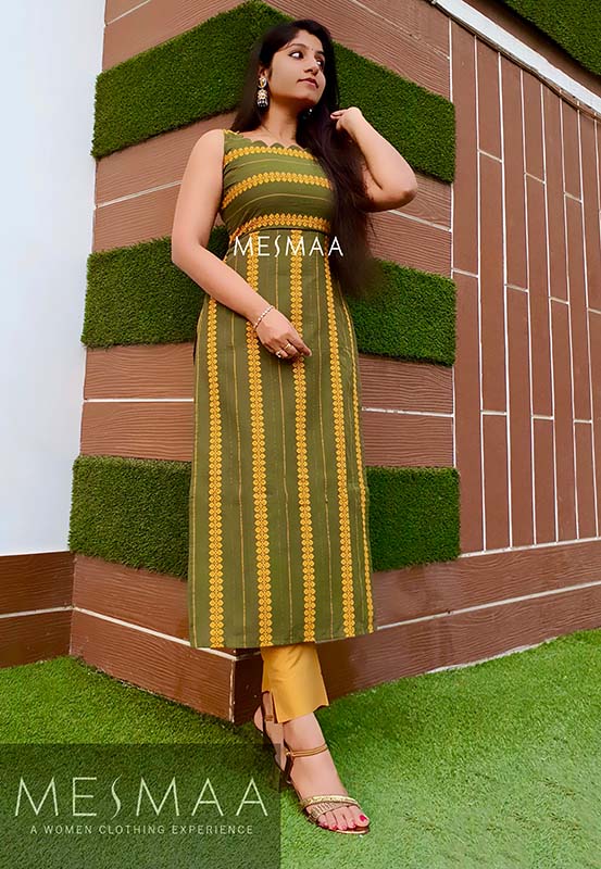 Green yellow Kurti