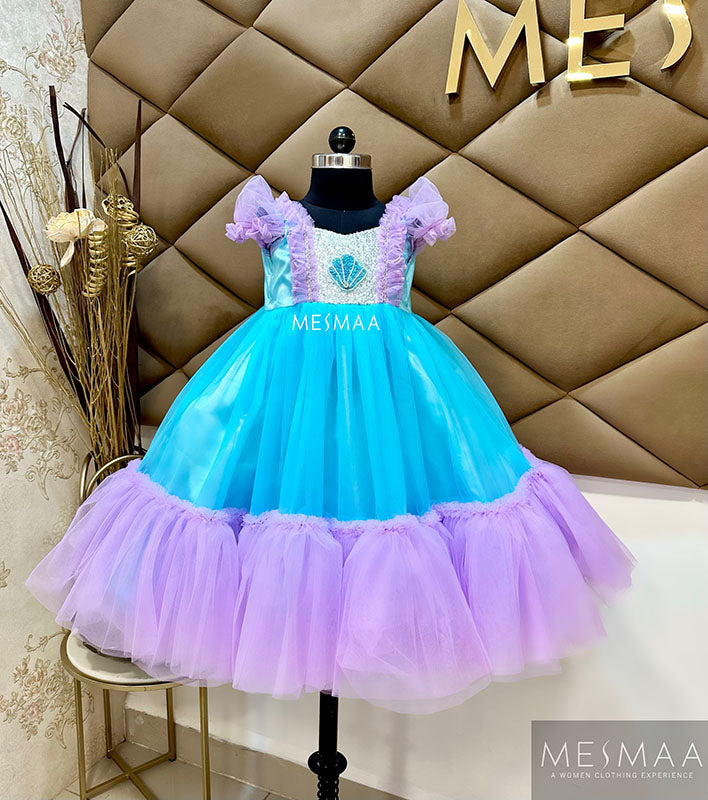 Blue lavender kids gown