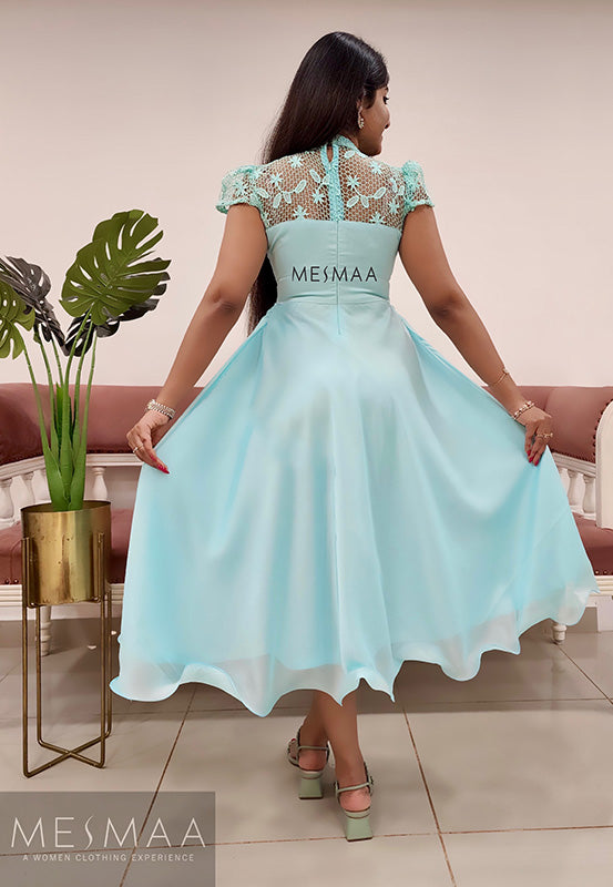 Aqua blue dress