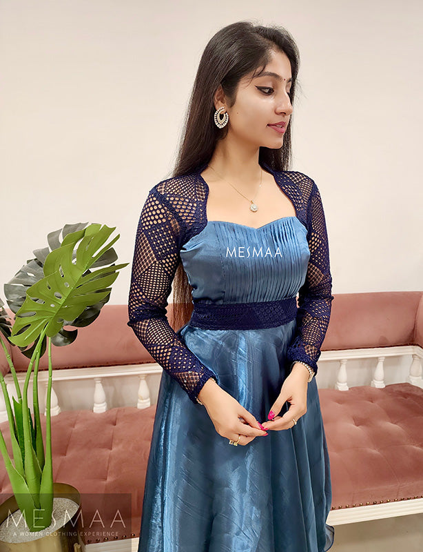 Prussian blue dress