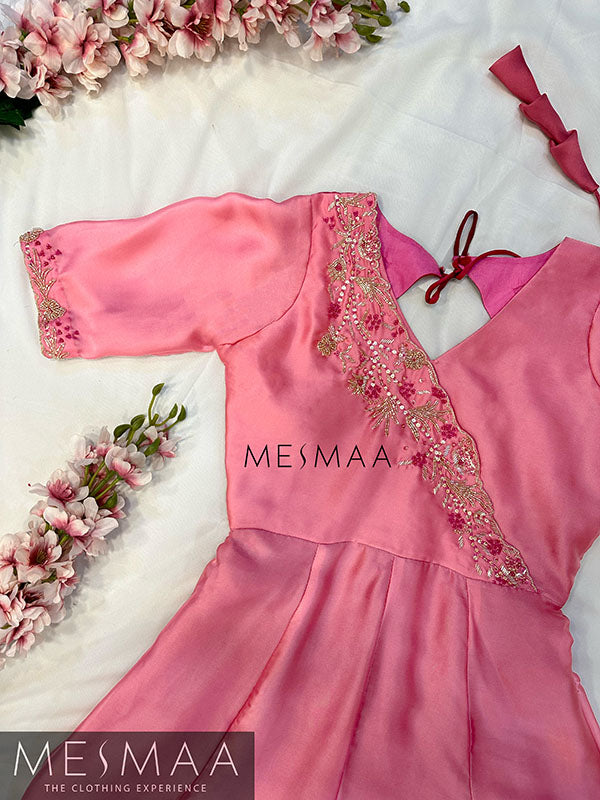 Dark pink - light pink ombré gown