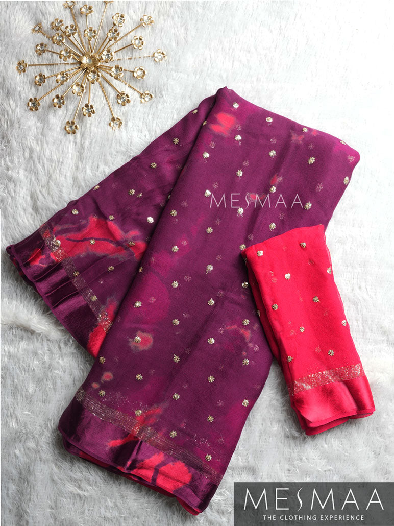 Tie-Dye Georgette Saree