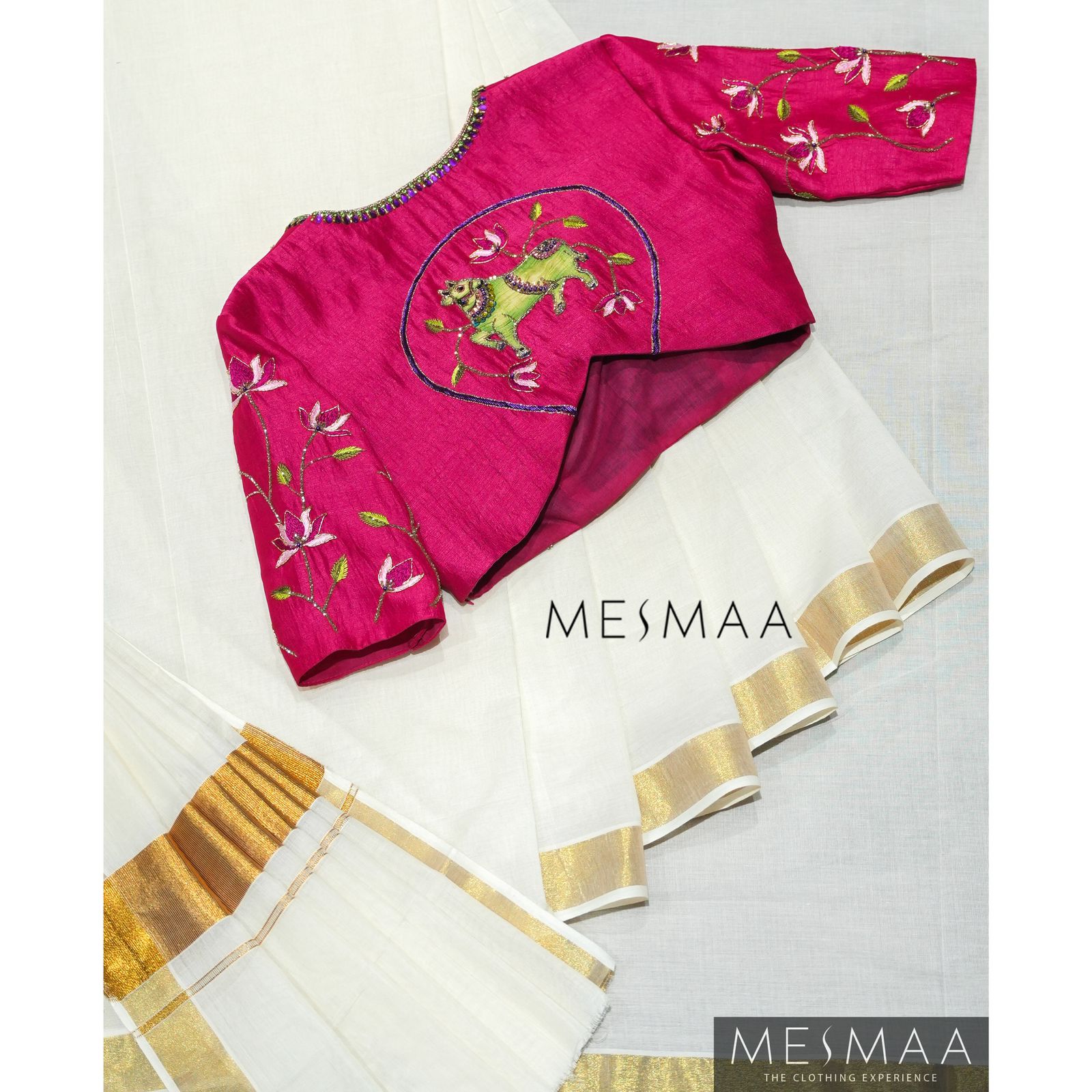 Rani pink PICHWAI blouse.