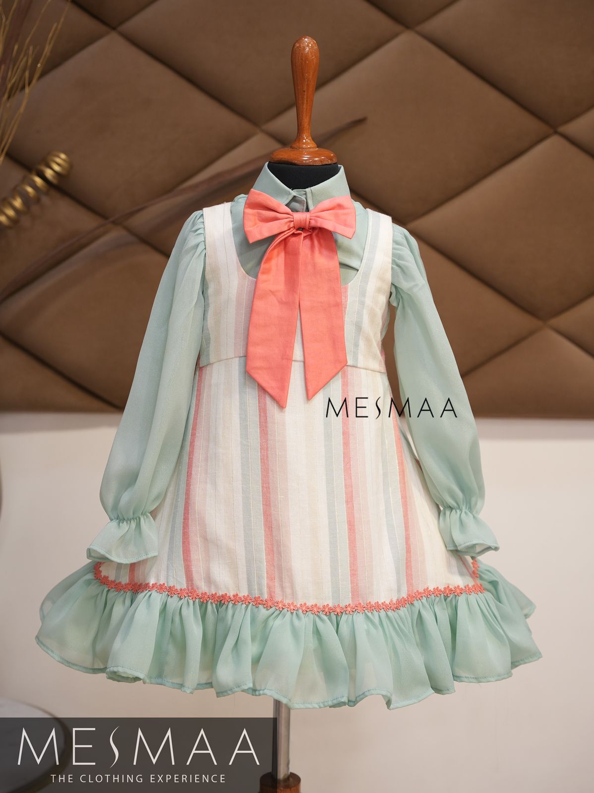 Blue white kids frock