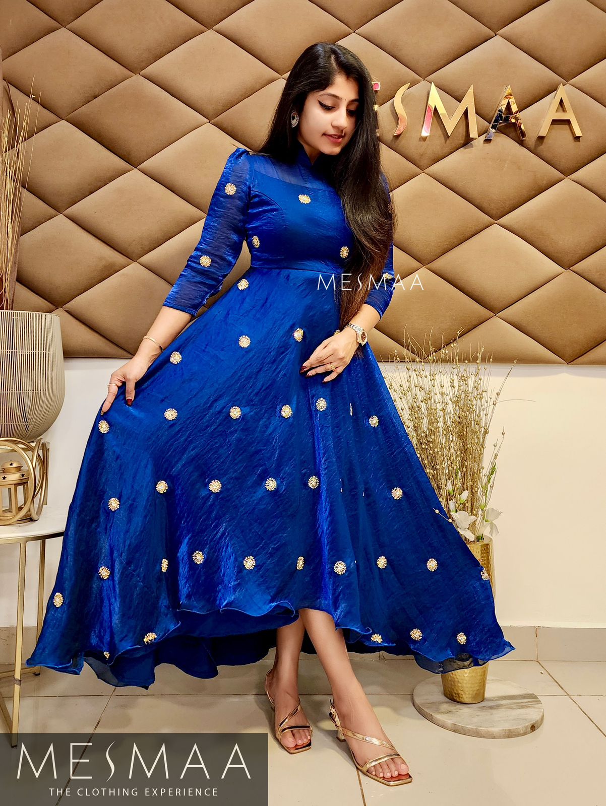 Electric Blue low high hem dress