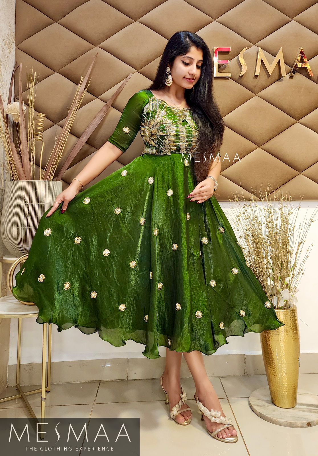 Leaf green dress