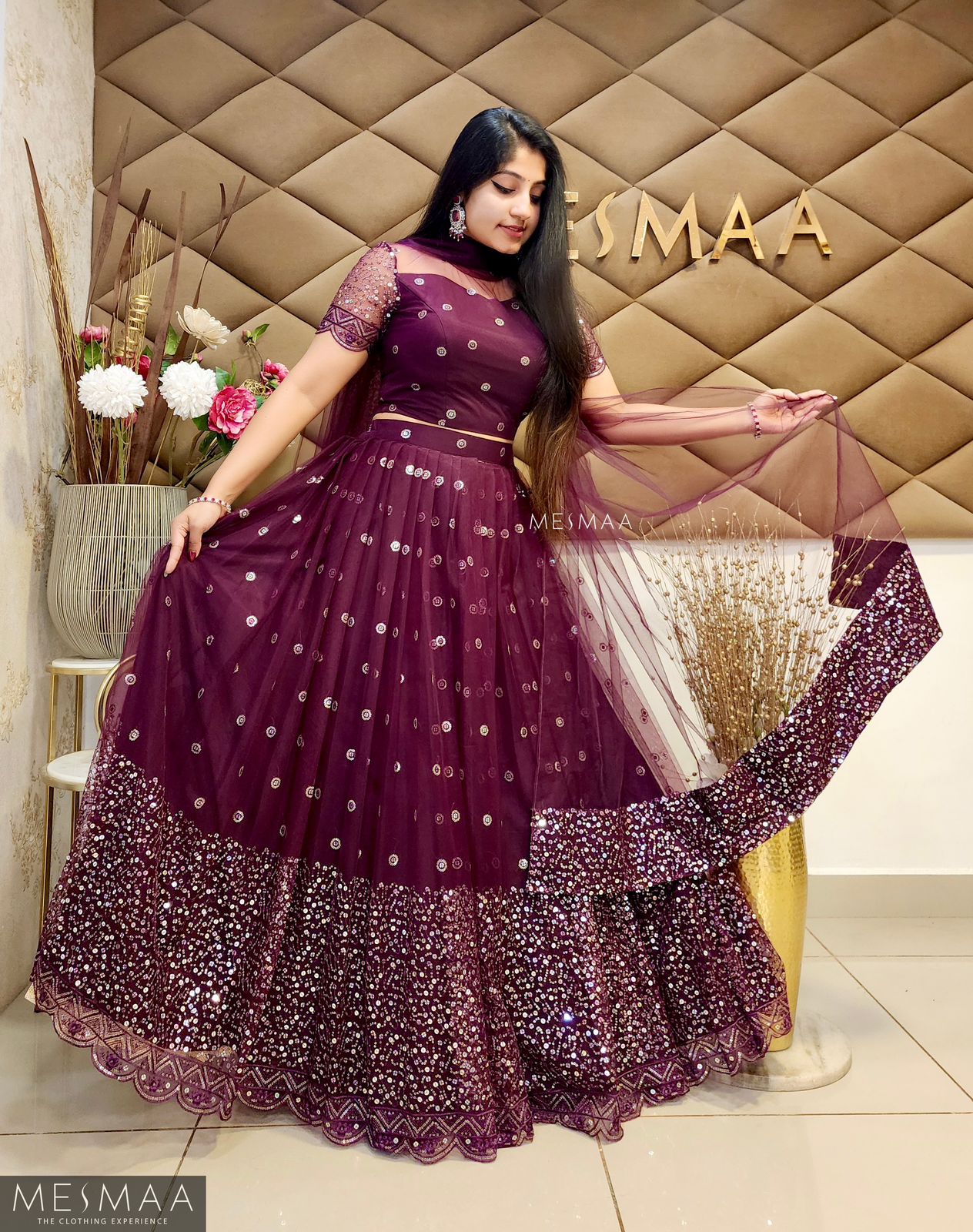 Deep Vine gradation lehenga
