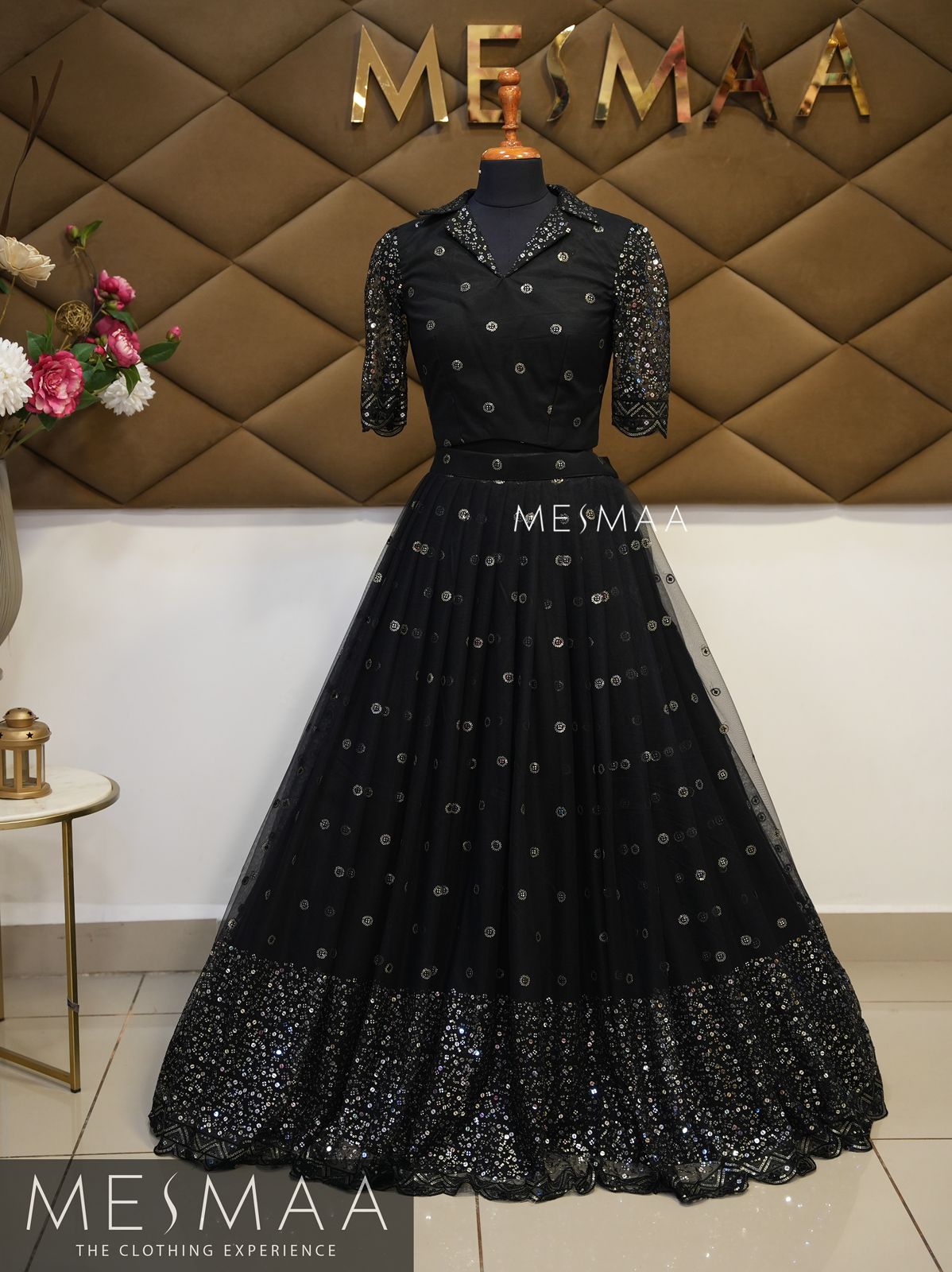 Midnight Black gradation lehenga