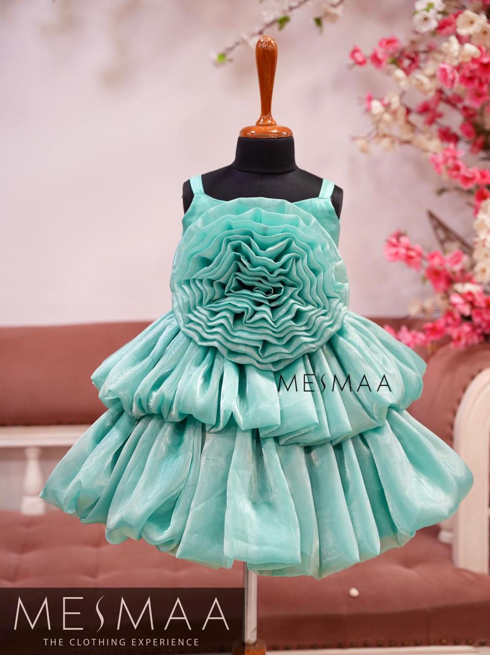 Aqua bloom kids gown (Copy)