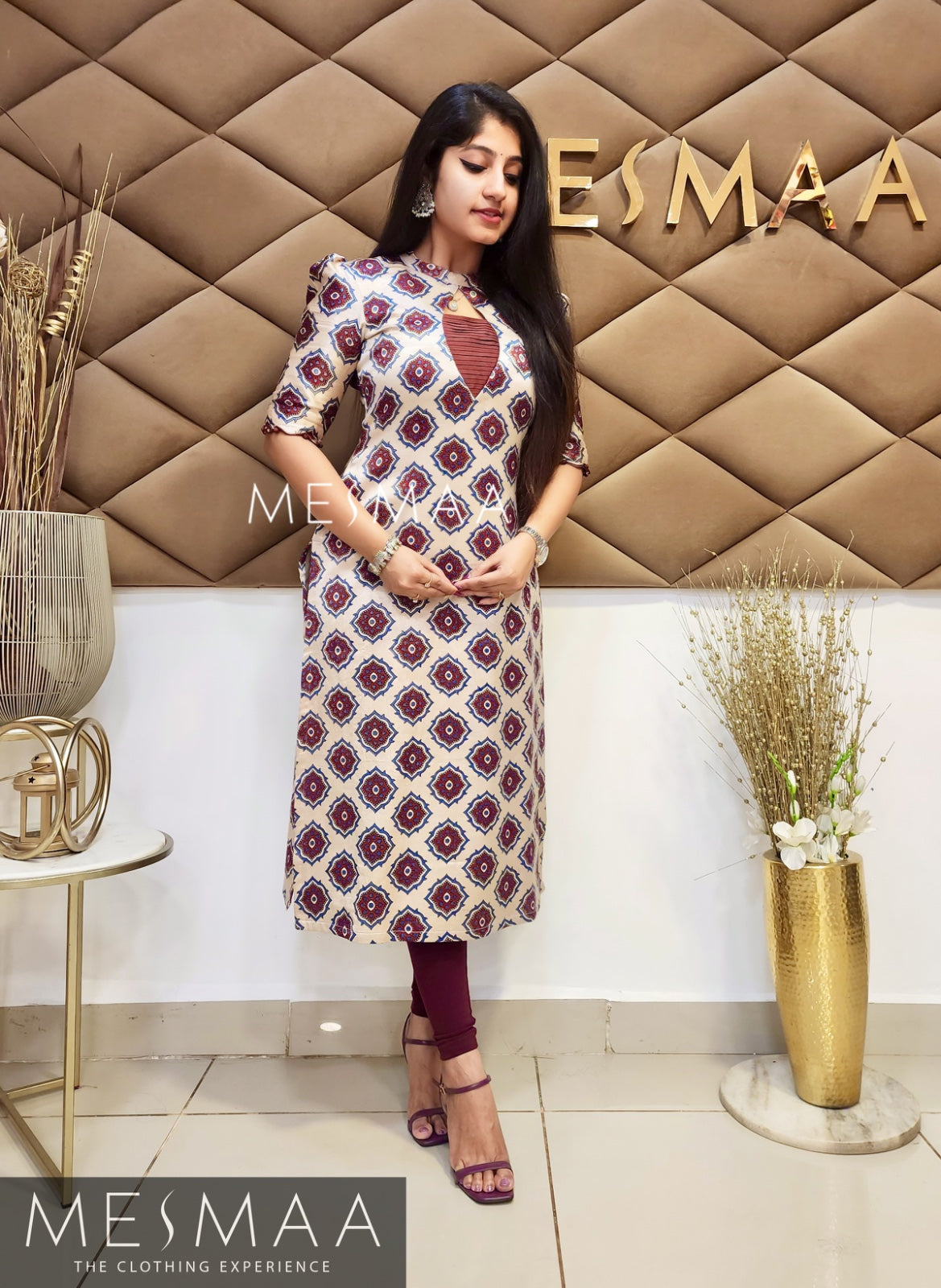 Modal ajrakh kurti