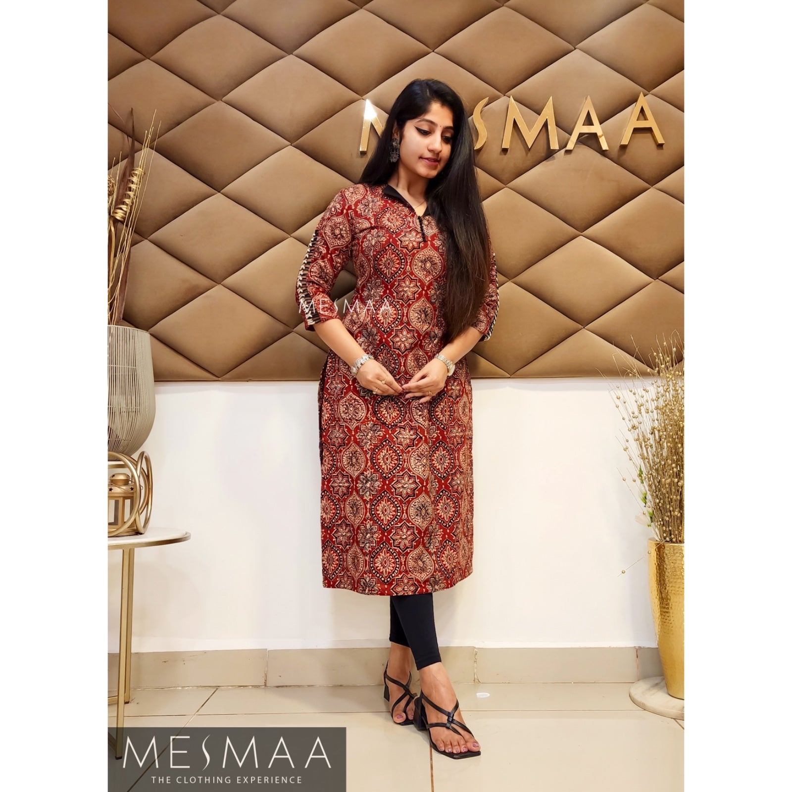 Cotton ajrakh kurti